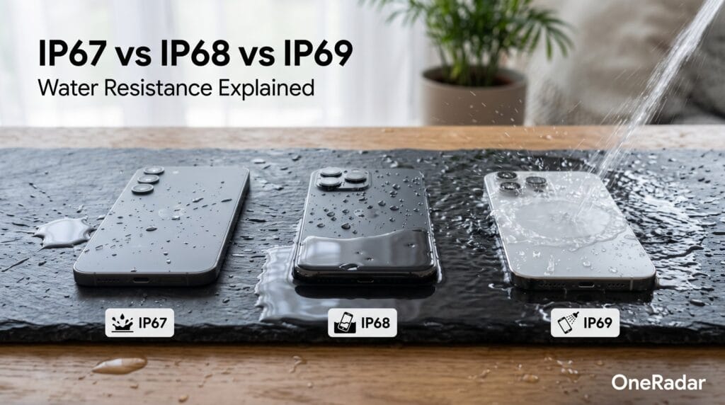 ip67 vs ip68 vs ip69 water resistance rating explained india 2026